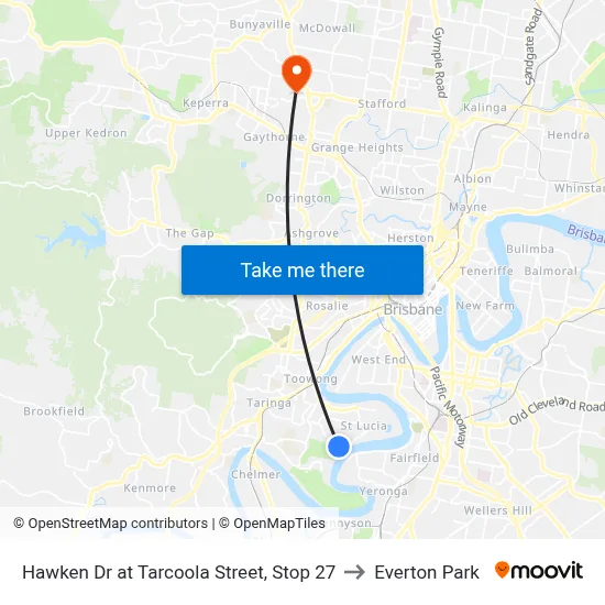 Hawken Dr at Tarcoola Street, Stop 27 to Everton Park map