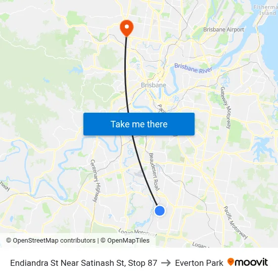 Endiandra St Near Satinash St, Stop 87 to Everton Park map