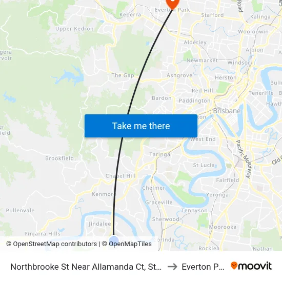 Northbrooke St Near Allamanda Ct, Stop 59 to Everton Park map