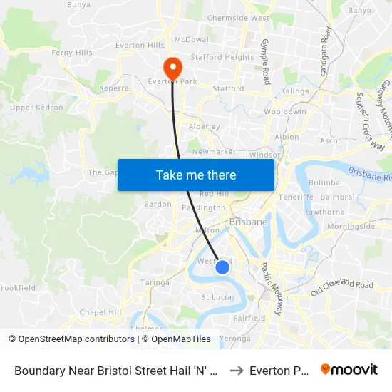 Boundary Near Bristol Street Hail 'N' Ride to Everton Park map