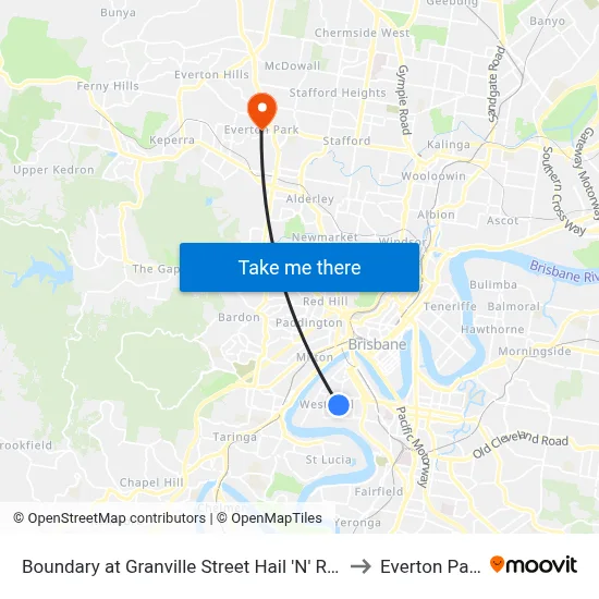 Boundary at Granville Street Hail 'N' Ride to Everton Park map