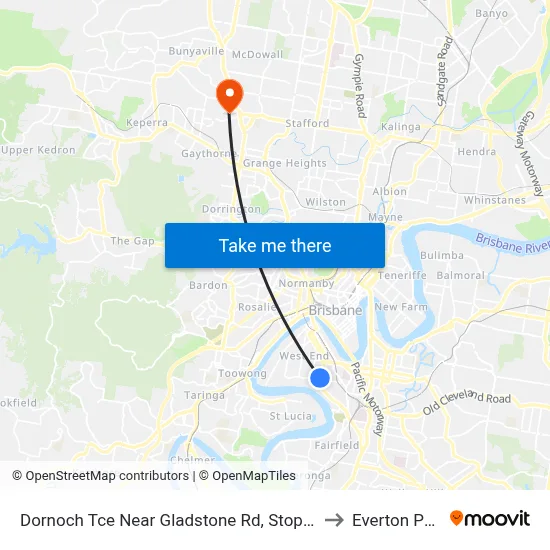 Dornoch Tce Near Gladstone Rd, Stop 21a to Everton Park map