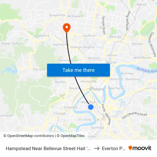 Hampstead Near Bellevue Street Hail 'N' Ride to Everton Park map