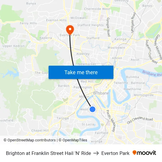 Brighton at Franklin Street Hail 'N' Ride to Everton Park map