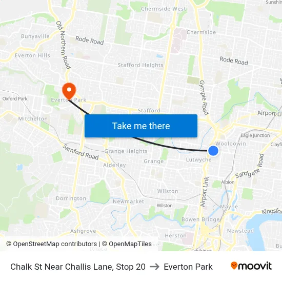 Chalk St Near Challis Lane, Stop 20 to Everton Park map