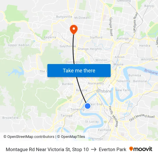 Montague Rd Near Victoria St, Stop 10 to Everton Park map