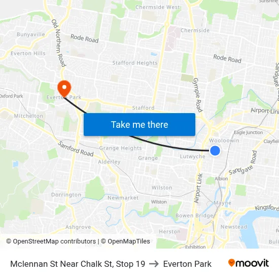 Mclennan St Near Chalk St, Stop 19 to Everton Park map