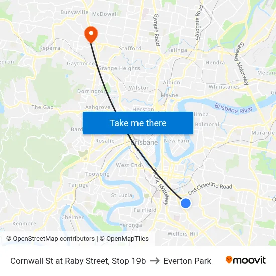 Cornwall St at Raby Street, Stop 19b to Everton Park map
