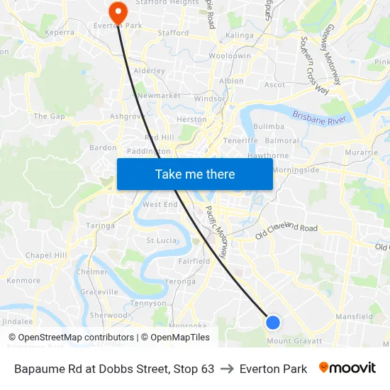Bapaume Rd at Dobbs Street, Stop 63 to Everton Park map