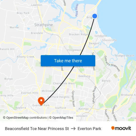 Beaconsfield Tce Near Princess St to Everton Park map