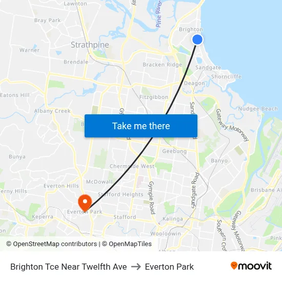 Brighton Tce Near Twelfth Ave to Everton Park map