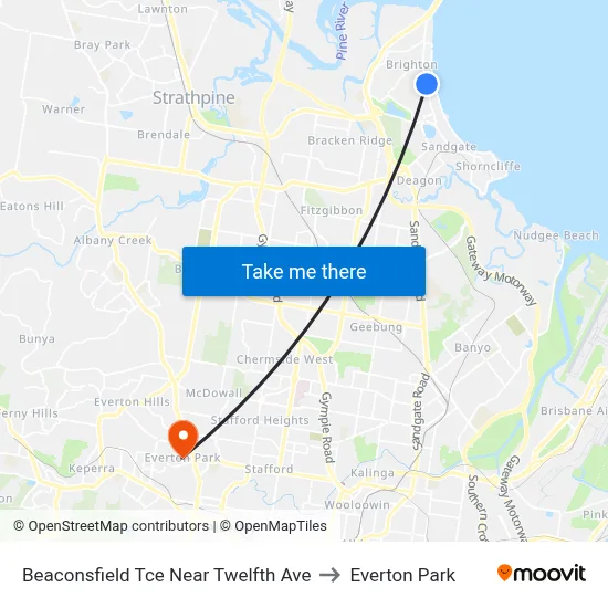 Beaconsfield Tce Near Twelfth Ave to Everton Park map