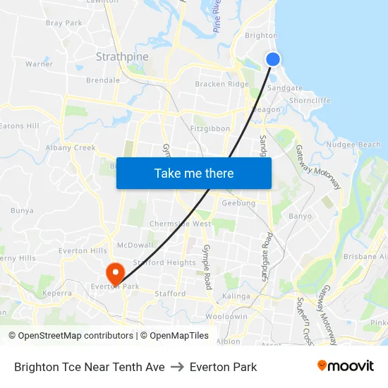 Brighton Tce Near Tenth Ave to Everton Park map