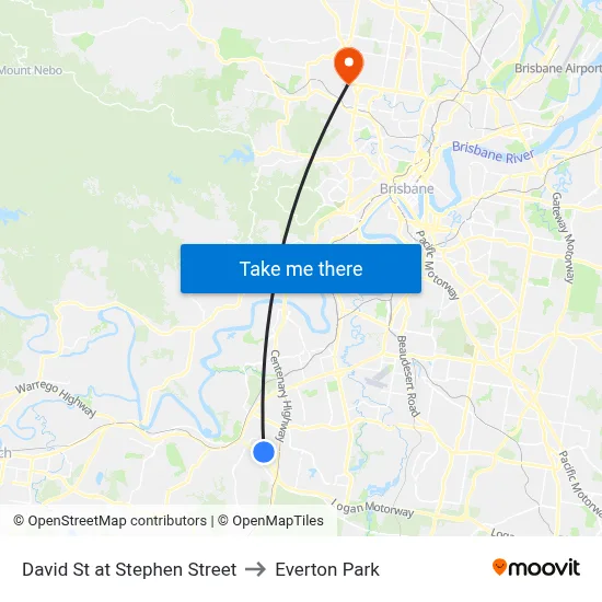 David St at Stephen Street to Everton Park map