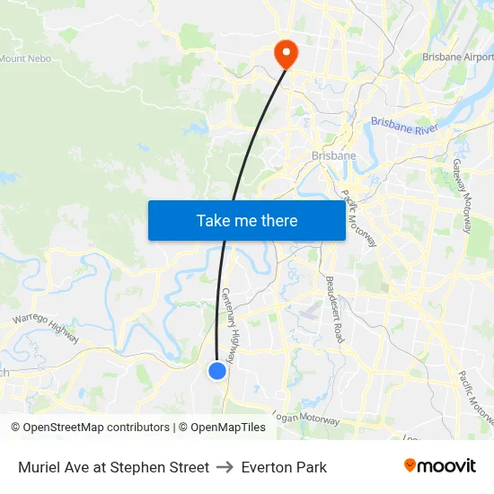 Muriel Ave at Stephen Street to Everton Park map