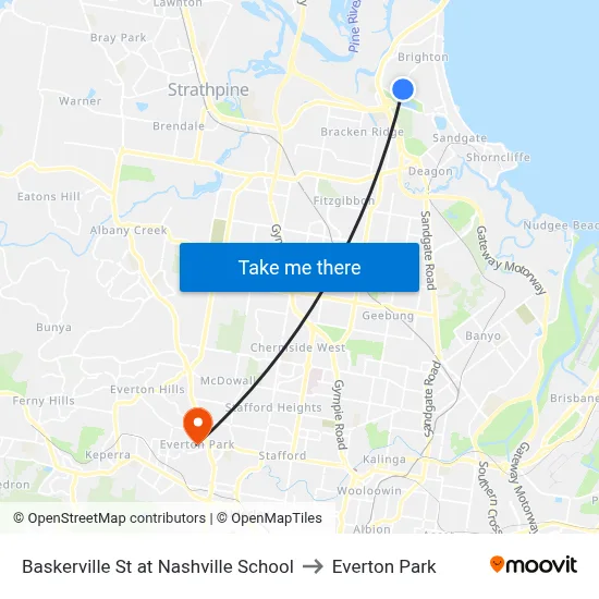 Baskerville St at Nashville School to Everton Park map