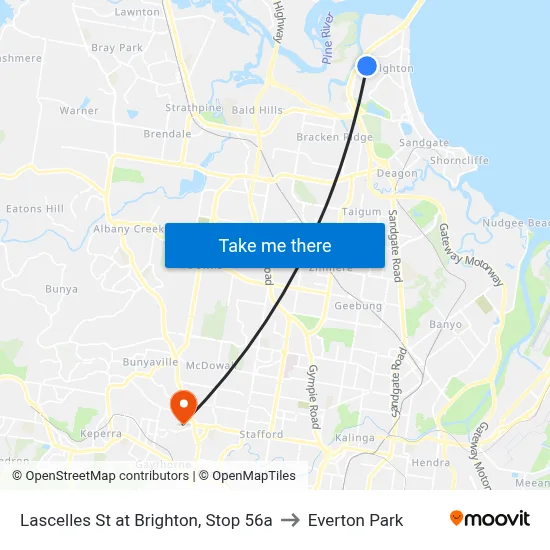 Lascelles St at Brighton, Stop 56a to Everton Park map