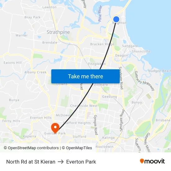 North Rd at St Kieran to Everton Park map