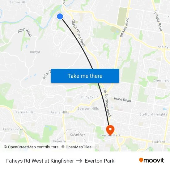 Faheys Rd West at Kingfisher to Everton Park map