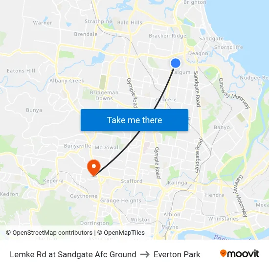 Lemke Rd at Sandgate Afc Ground to Everton Park map