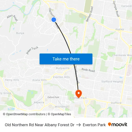 Old Northern Rd Near Albany Forest Dr to Everton Park map
