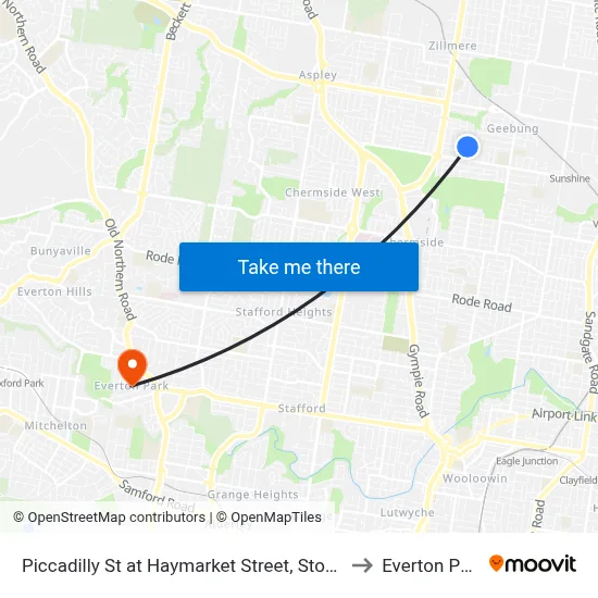 Piccadilly St at Haymarket Street, Stop 48 to Everton Park map