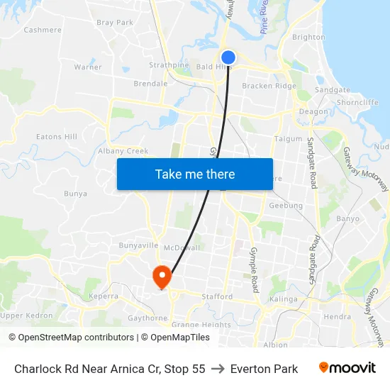 Charlock Rd Near Arnica Cr, Stop 55 to Everton Park map