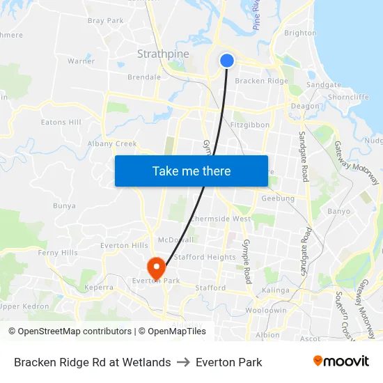 Bracken Ridge Rd at Wetlands to Everton Park map
