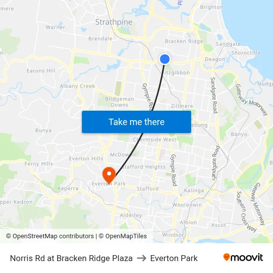Norris Rd at Bracken Ridge Plaza to Everton Park map