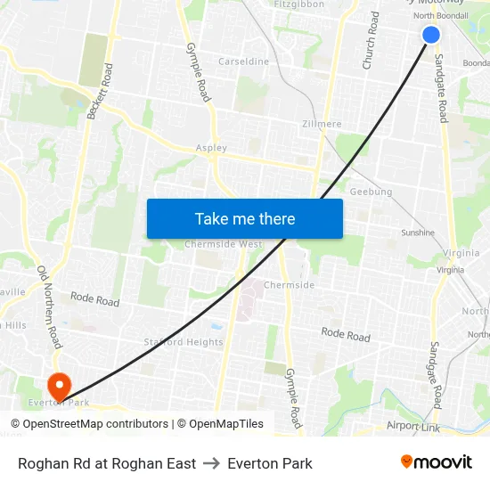 Roghan Rd at Roghan East to Everton Park map