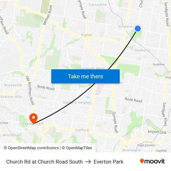 Church Rd at Church Road South to Everton Park map
