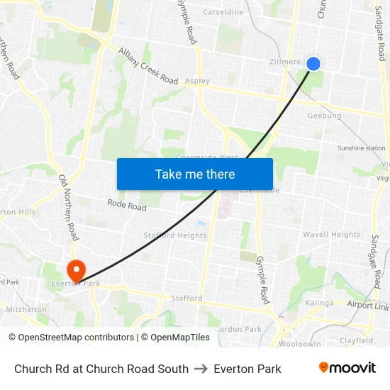Church Rd at Church Road South to Everton Park map
