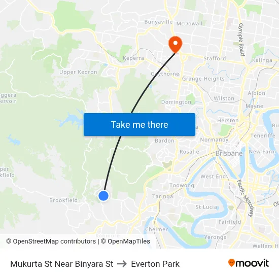Mukurta St Near Binyara St to Everton Park map