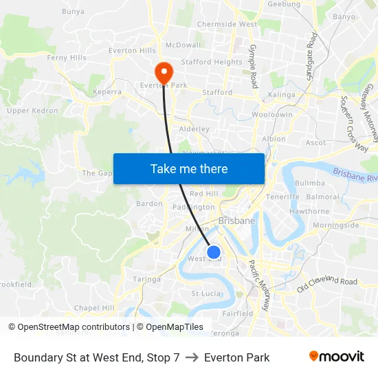 Boundary St at West End, Stop 7 to Everton Park map