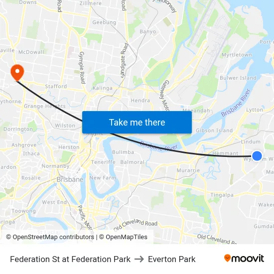 Federation St at Federation Park to Everton Park map