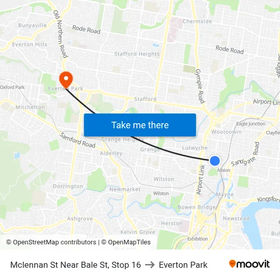 Mclennan St Near Bale St, Stop 16 to Everton Park map
