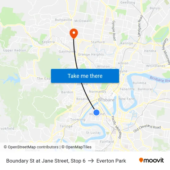 Boundary St at Jane Street, Stop 6 to Everton Park map