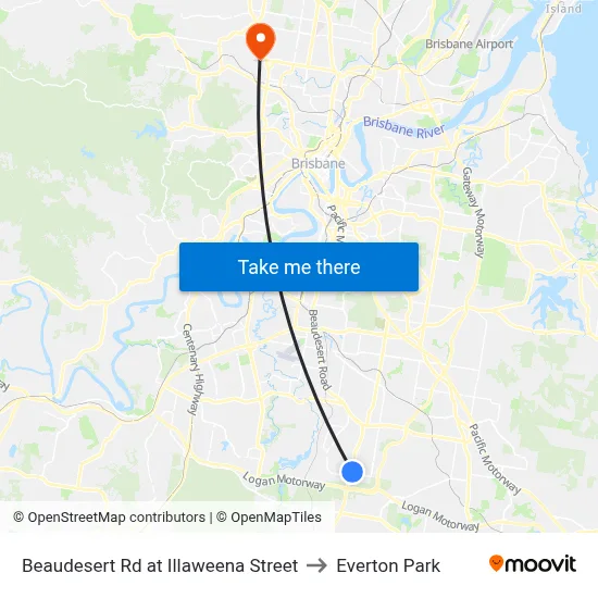 Beaudesert Rd at Illaweena Street to Everton Park map