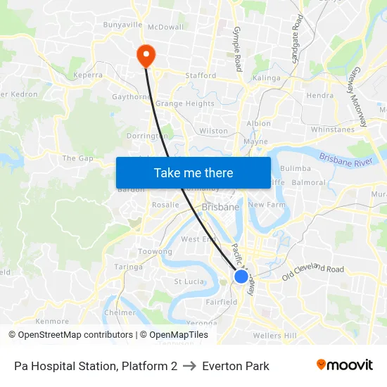Pa Hospital Station, Platform 2 to Everton Park map