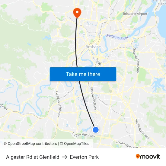 Algester Rd at Glenfield to Everton Park map