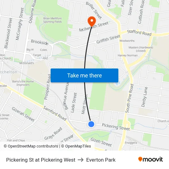 Pickering St at Pickering West to Everton Park map