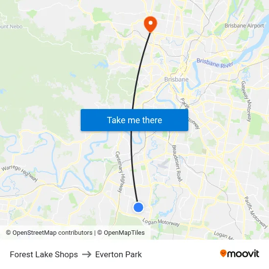 Forest Lake Shops to Everton Park map