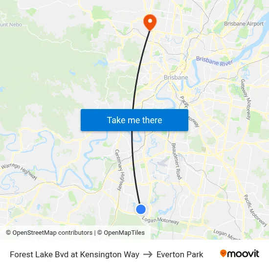 Forest Lake Bvd at Kensington Way to Everton Park map