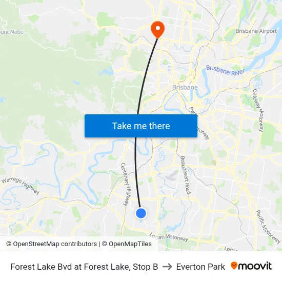 Forest Lake Bvd at Forest Lake, Stop B to Everton Park map