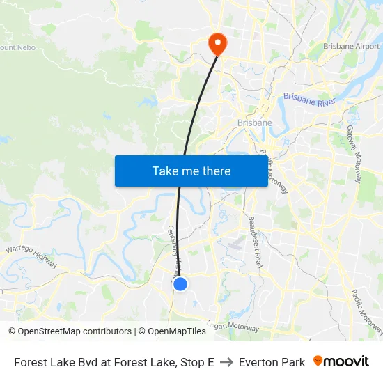 Forest Lake Bvd at Forest Lake, Stop E to Everton Park map