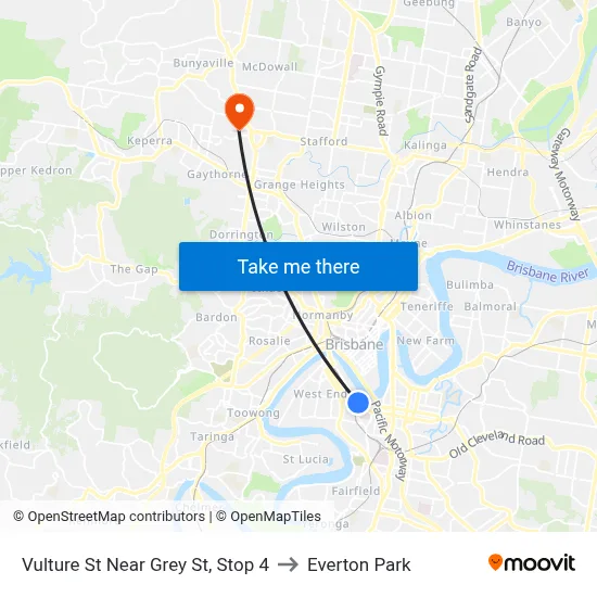 Vulture St Near Grey St, Stop 4 to Everton Park map