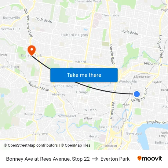 Bonney Ave at Rees Avenue, Stop 22 to Everton Park map