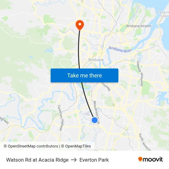 Watson Rd at Acacia Ridge to Everton Park map