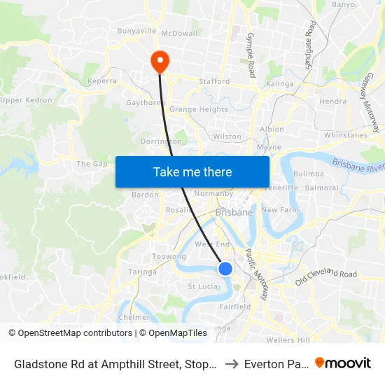 Gladstone Rd at Ampthill Street, Stop 13 to Everton Park map