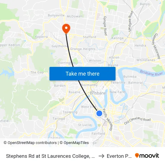 Stephens Rd at St Laurences College, Stop 7 to Everton Park map
